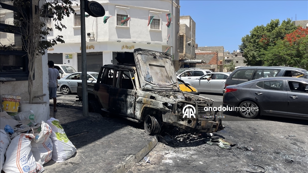 «Анадолу» запечатлело район столкновений в Триполи