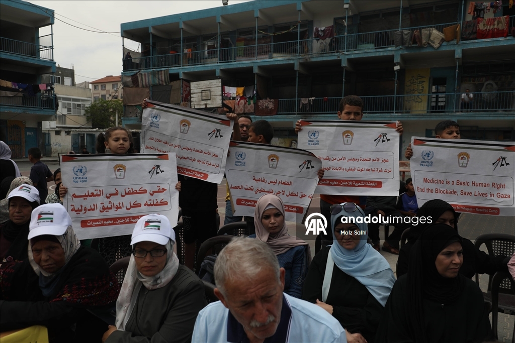  Filistinliler, Gazze'de Nekbe'nin 77. yıl dönümü nedeniyle gösteri düzenledi