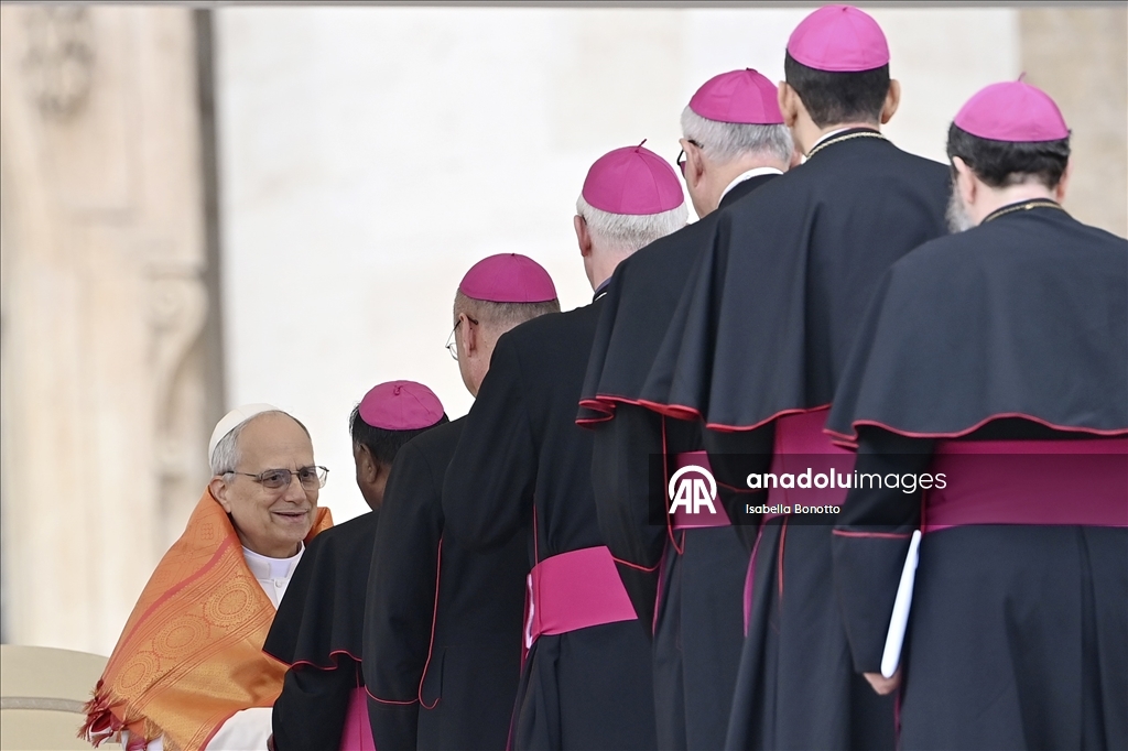 Pope Leo XIV attends his first general audience