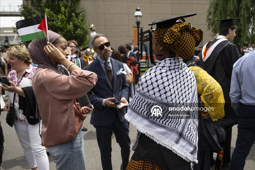 Princeton Üniversitesi mezuniyet töreninde Filistin'e destek