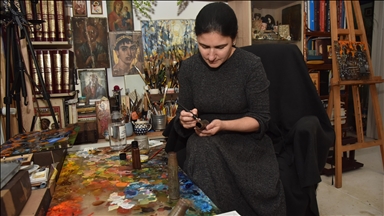 Painting on used ammunition in the Russian-Ukrainian war