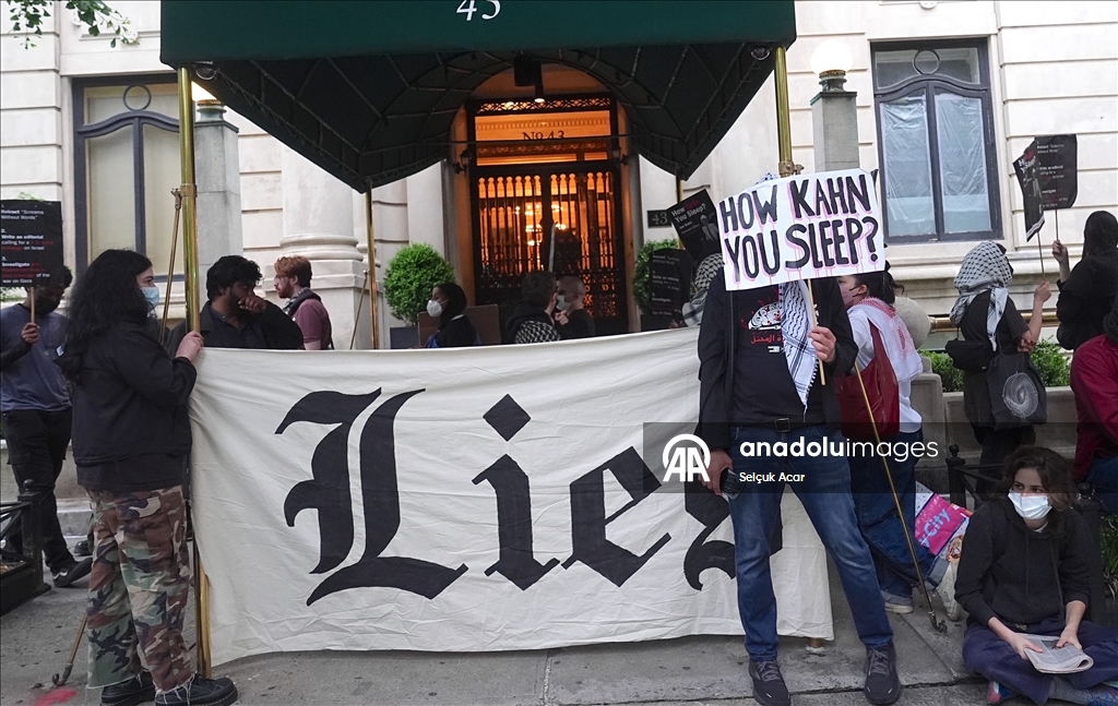 New York Times binası önünde Gazze protestosu
