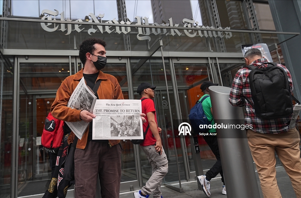 New York Times binası önünde Gazze protestosu
