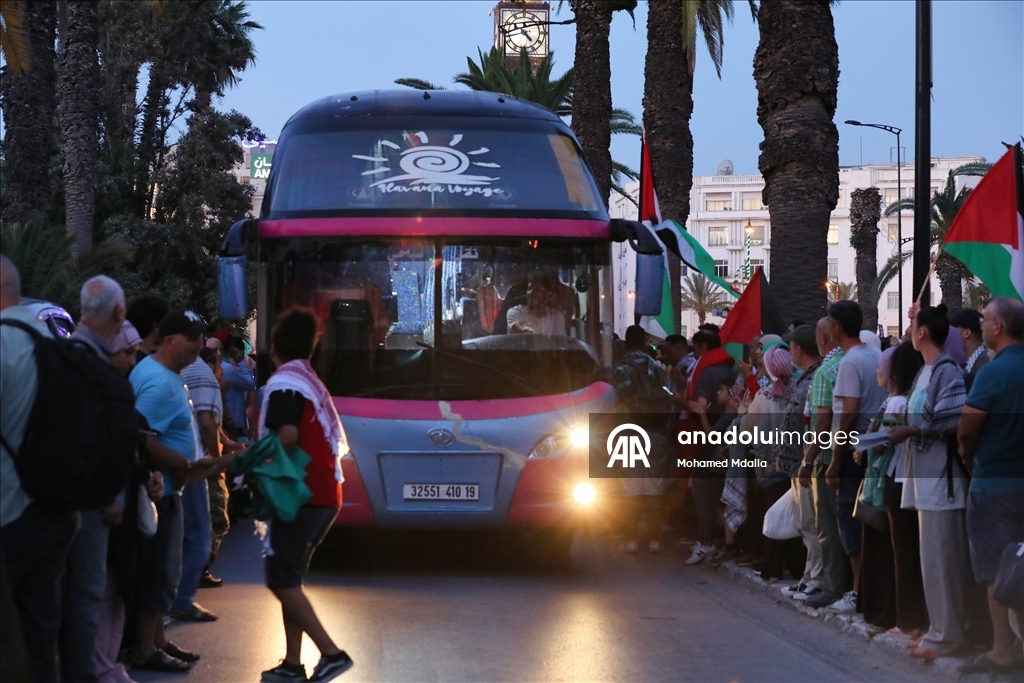 Tunus’tan Gazze’ye gitmeyi planlayan “Mağrip Direniş Konvoyu” yola çıktı