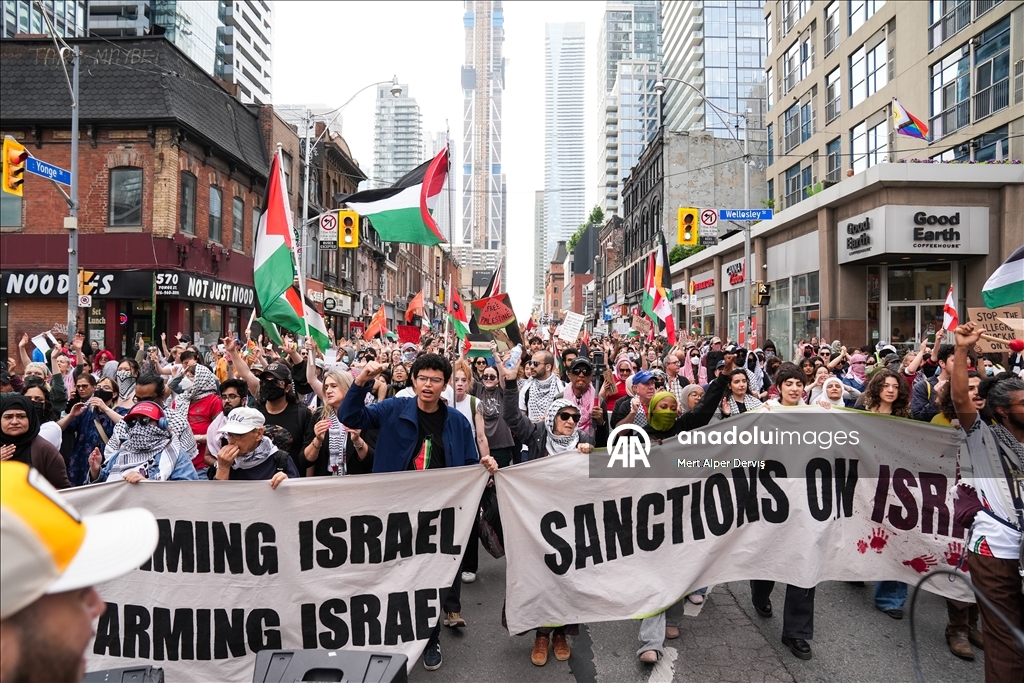 Toronto'da, İsrail'in Gazze’ye yardım götüren "Madleen" gemisine saldırısı protesto edildi 5