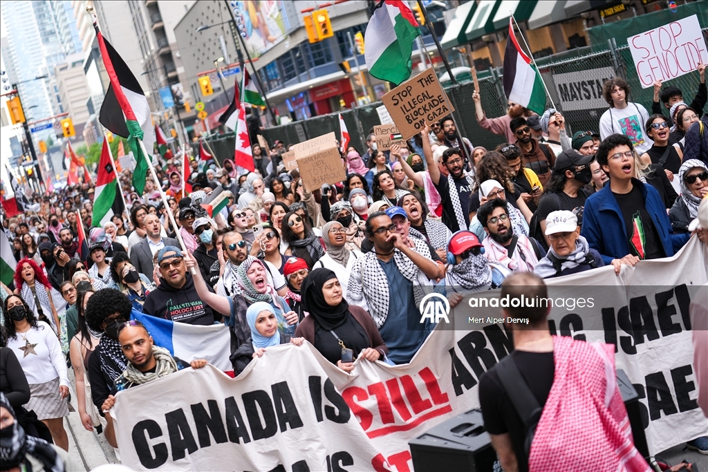 Toronto'da, İsrail'in Gazze’ye yardım götüren "Madleen" gemisine saldırısı protesto edildi 15