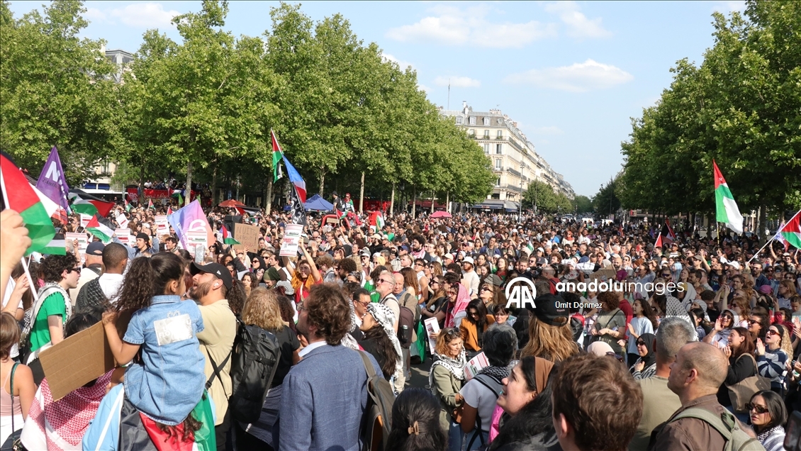 Protest in Paris against Israel's seizure on the “Madleen” ship carrying aid to Gaza