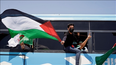Gazze’ye doğru yola çıkan “Mağrib Direniş Konvoyu” Libya’daki ilk durağı Zaviye kentine ulaştı