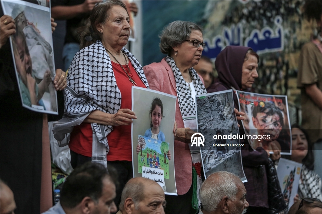 Kahire’de aktivistler, "Küresel Gazze Yürüyüşü"ne destek gösterisi düzenledi