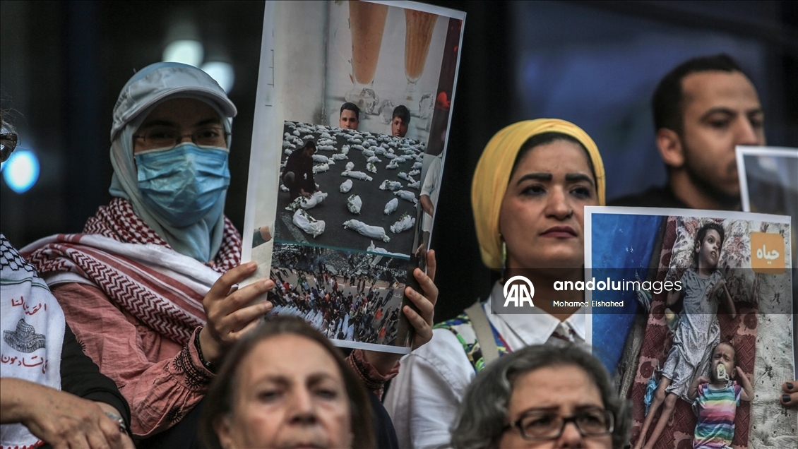 Kahire’de aktivistler, "Küresel Gazze Yürüyüşü"ne destek gösterisi düzenledi