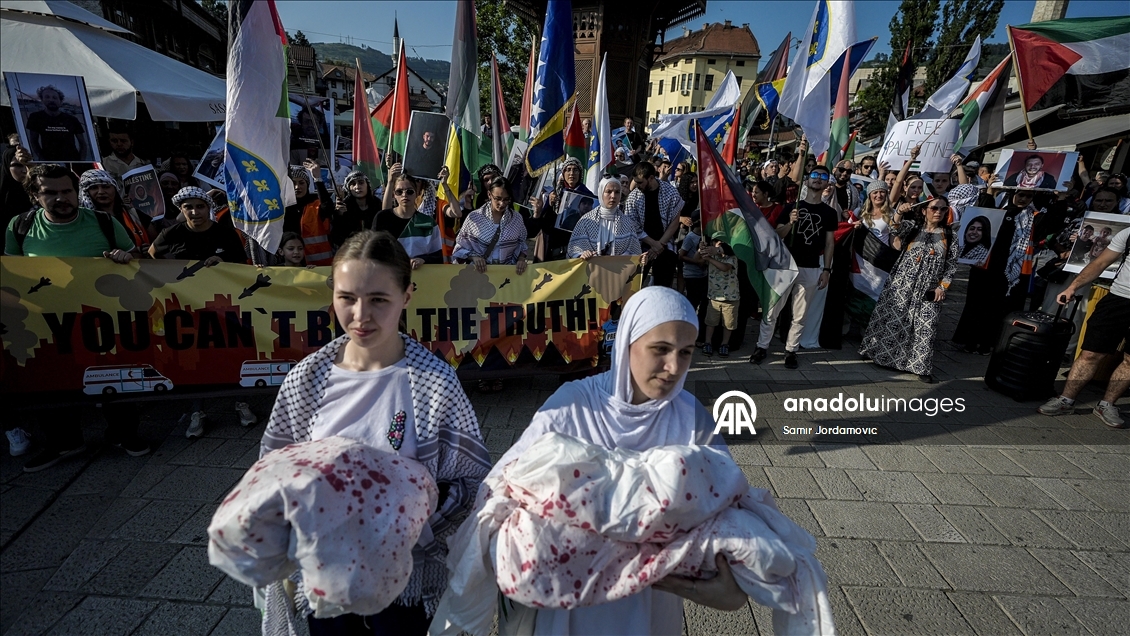 İsrail'in Gazze'deki saldırıları Bosna Hersek'te protesto edildi