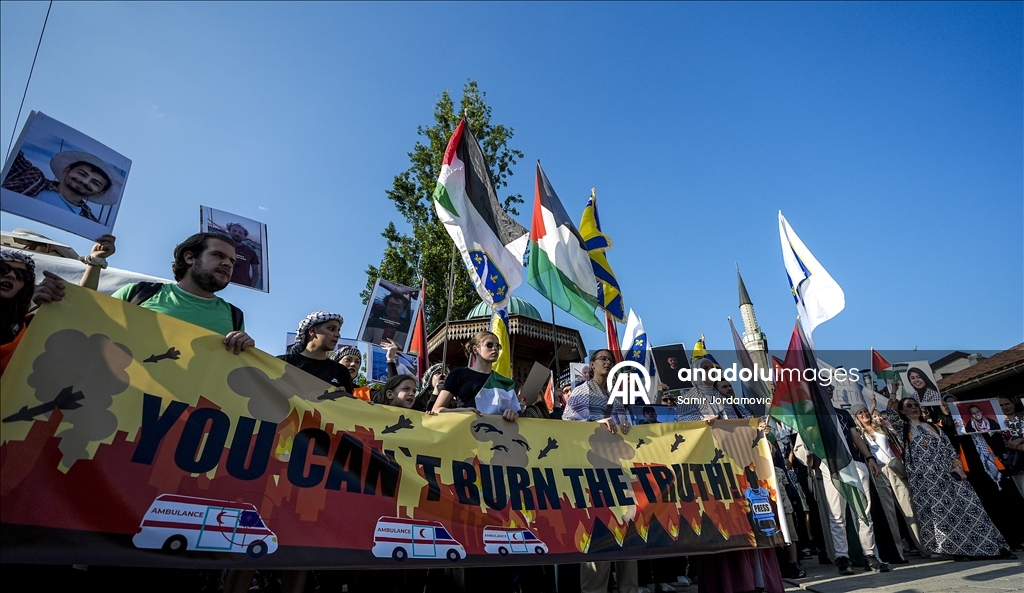 İsrail'in Gazze'deki saldırıları Bosna Hersek'te protesto edildi