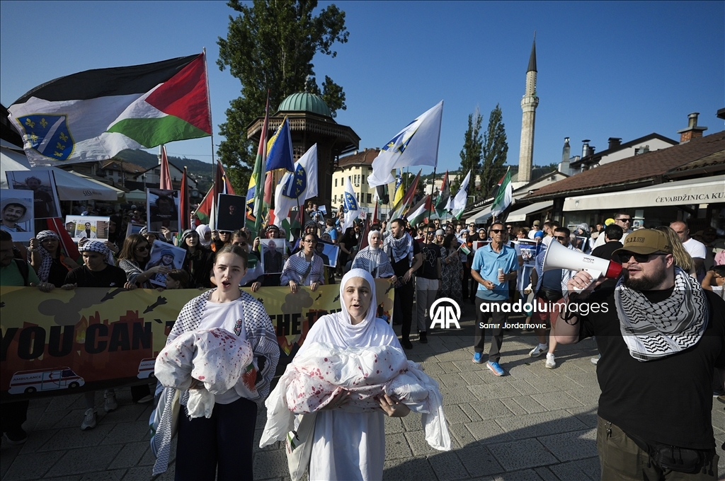 İsrail'in Gazze'deki saldırıları Bosna Hersek'te protesto edildi