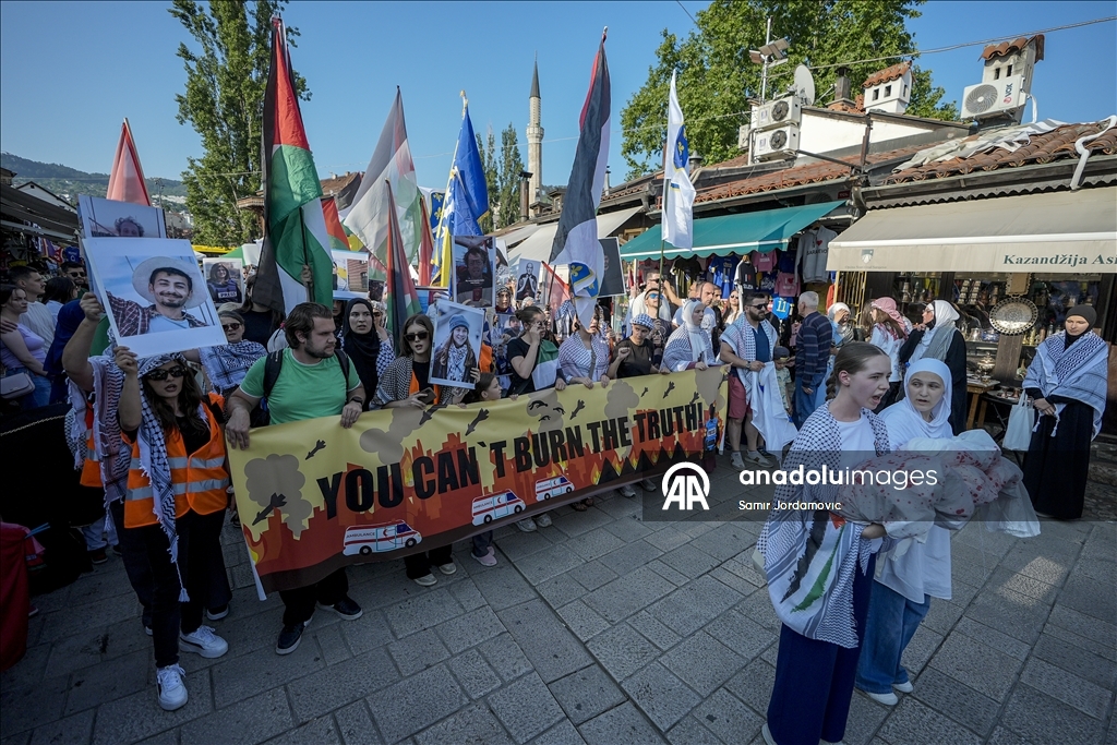 İsrail'in Gazze'deki saldırıları Bosna Hersek'te protesto edildi
