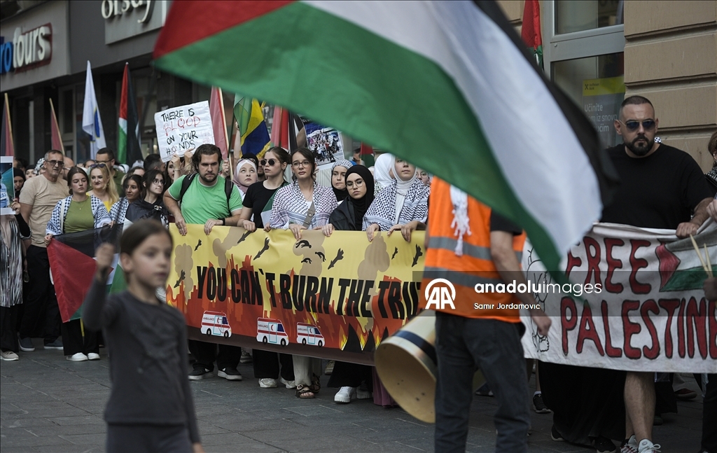 İsrail'in Gazze'deki saldırıları Bosna Hersek'te protesto edildi