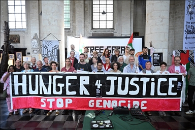 Hunger strike for Palestine at Brussels church