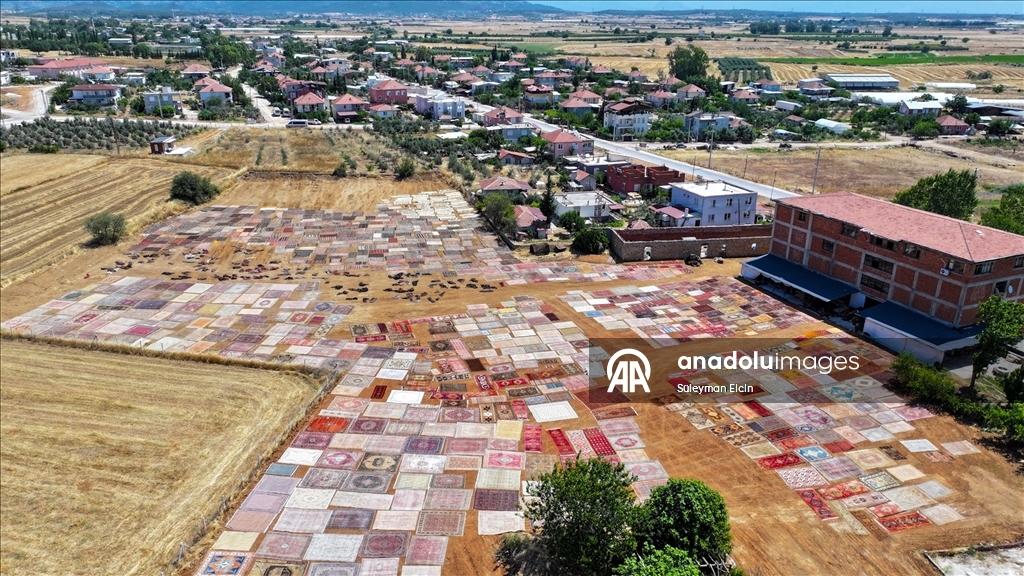 Antalya'nın "halı tarlaları"na el dokuması halı ve kilimler serilmeye başlandı 5