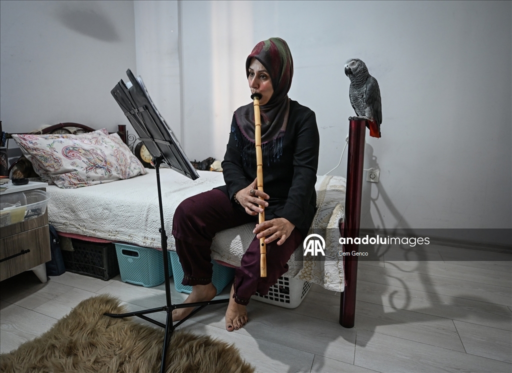 Depremin 72. saatinde ağır hasarlı binadan kurtardıkları papağanlarına gözü gibi bakıyorlar