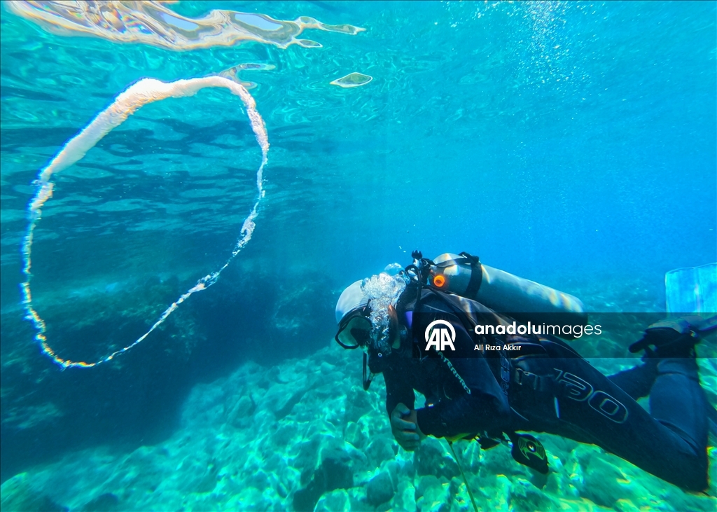 Diving enthusiasts explore the underwater riches of Fethiye, Mugla