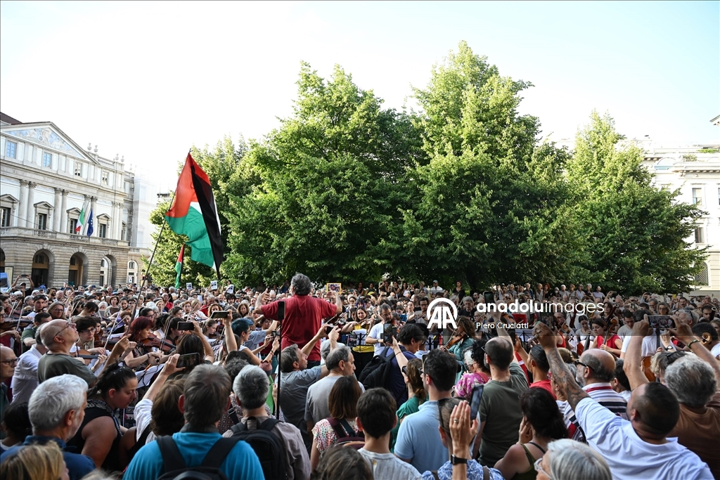 Milano'da Filistin'e müzikli destek gösterisi düzenlendi