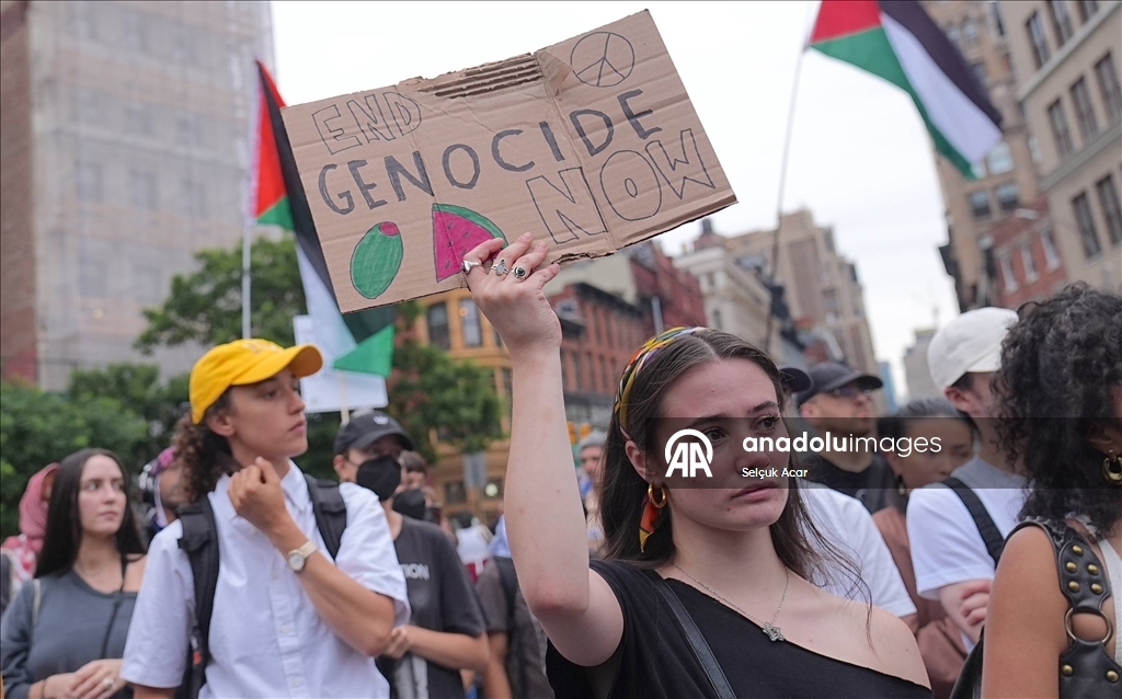 New York’ta Filistin’e destek gösterisi düzenlendi 
