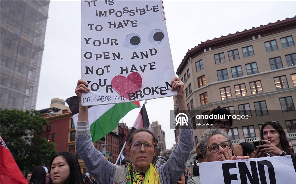 New York’ta Filistin’e destek gösterisi düzenlendi 