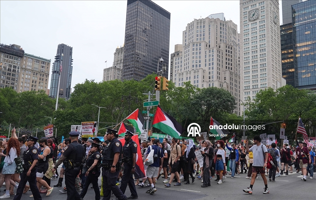 New York’ta Filistin’e destek gösterisi düzenlendi 