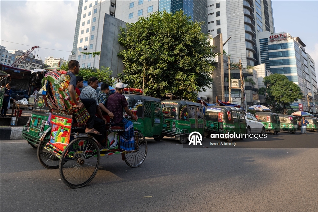 Süslemeleriyle dikkati çeken rikşalar, Bangladeş sokaklarını renklendiriyor