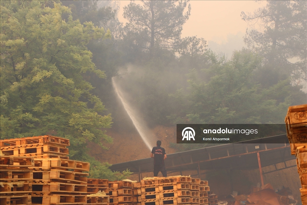 Manisa'da 3 ilçedeki orman yangınlarına müdahale sürüyor