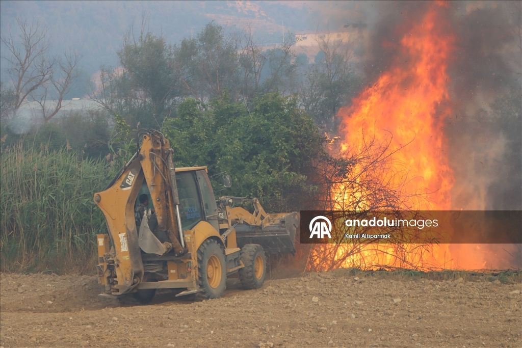 Manisa'da 3 ilçedeki orman yangınlarına müdahale sürüyor