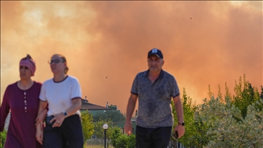 İzmir'de makilik alanda çıkan yangına müdahale ediliyor