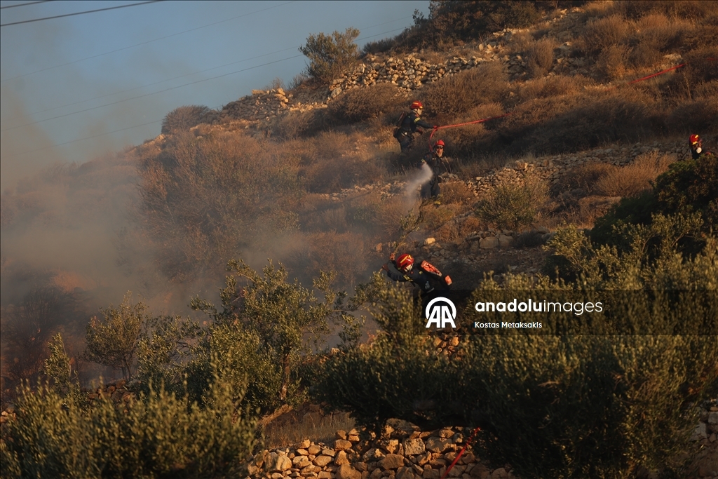 Yunanistan'ın Girit Adası'ndaki orman yangınını söndürme çalışmaları devam ediyor