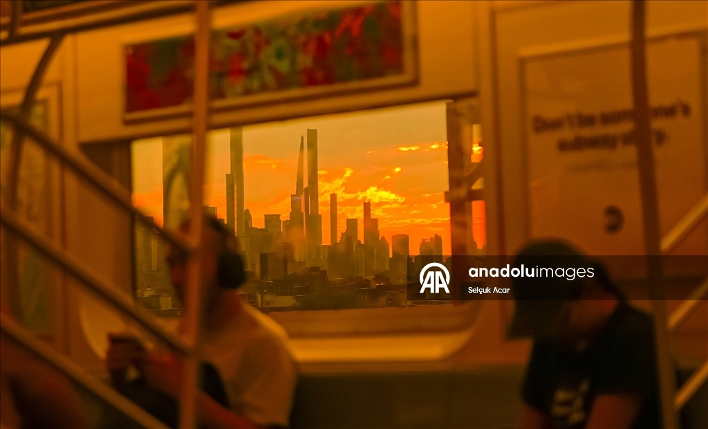New York'ta fırtına sonrası gün batımı