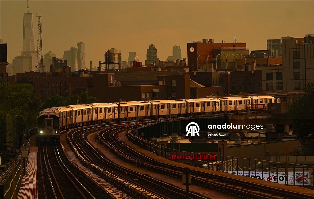 New York'ta fırtına sonrası gün batımı