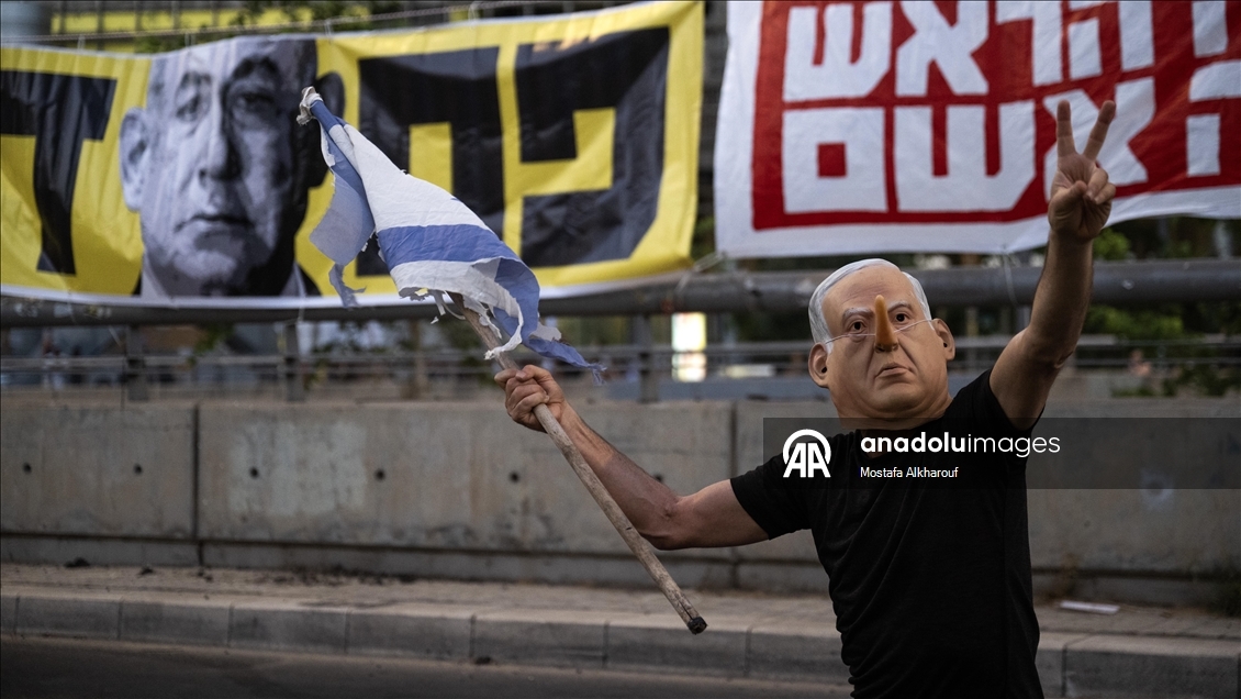 Tel Aviv'de ateşkes ve esirlerin geri getirilmesi talebiyle gösteri düzenlendi
