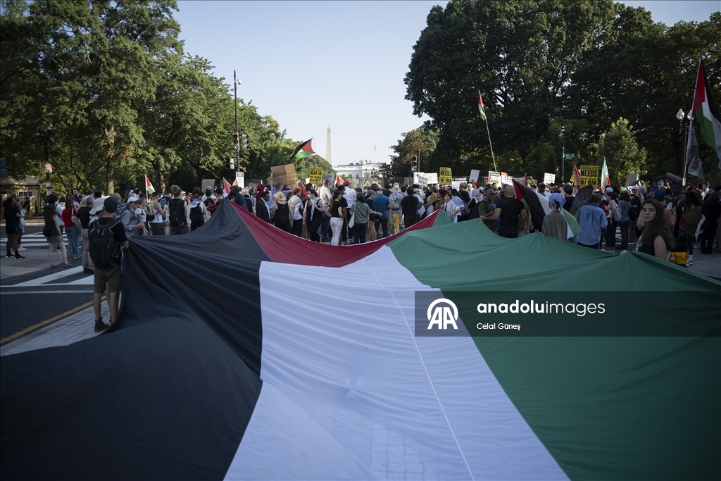 Washington'da Netanyahu'nun Beyaz Saray ziyareti protesto edildi