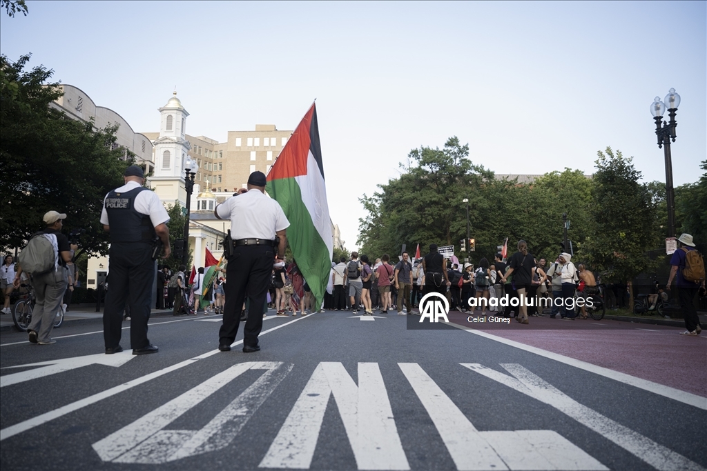 Washington'da Netanyahu'nun Beyaz Saray ziyareti protesto edildi