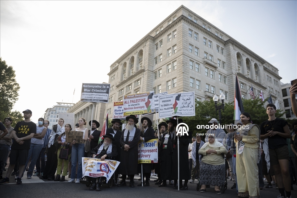Washington'da Netanyahu'nun Beyaz Saray ziyareti protesto edildi