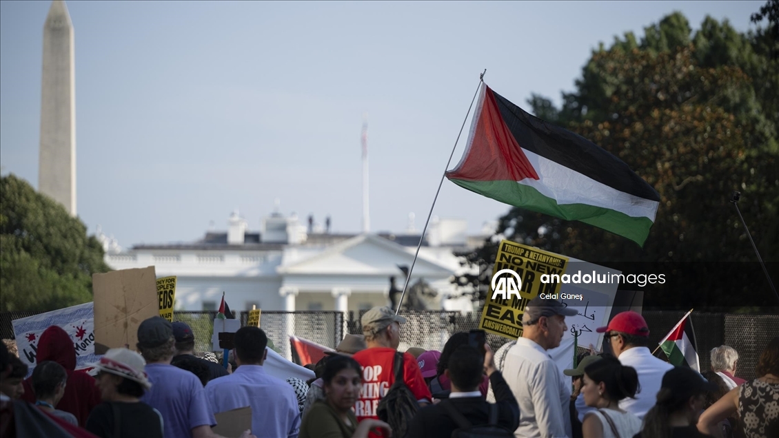 Washington'da Netanyahu'nun Beyaz Saray ziyareti protesto edildi
