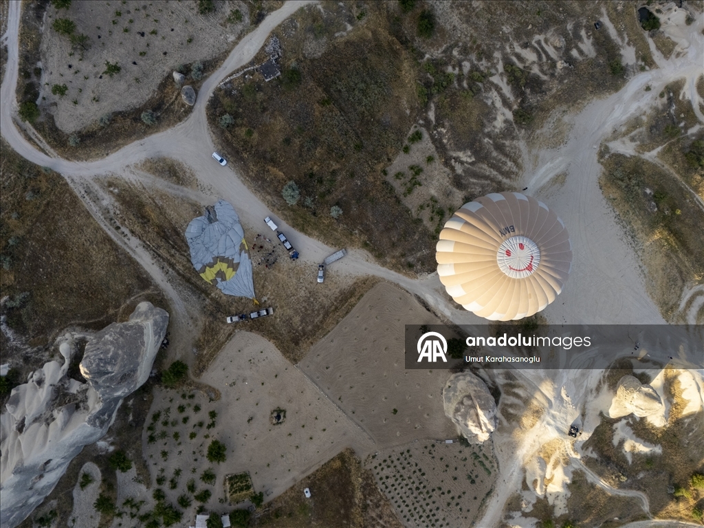 Kapadokya’da gün doğumu manzaraları ilgi görüyor