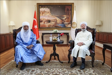 رئيس الشؤون الدينية التركي يستقبل سلطان داماغارام النيجري
