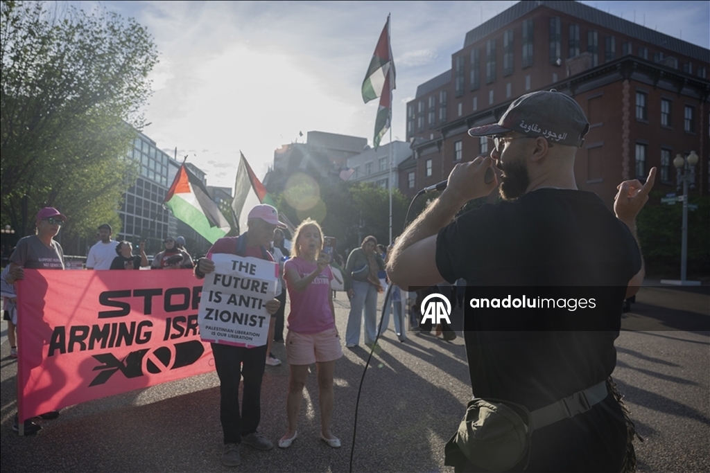 Aktivis pro Palestina gelar demonstrasi saat kunjungan Netanyahu ke AS