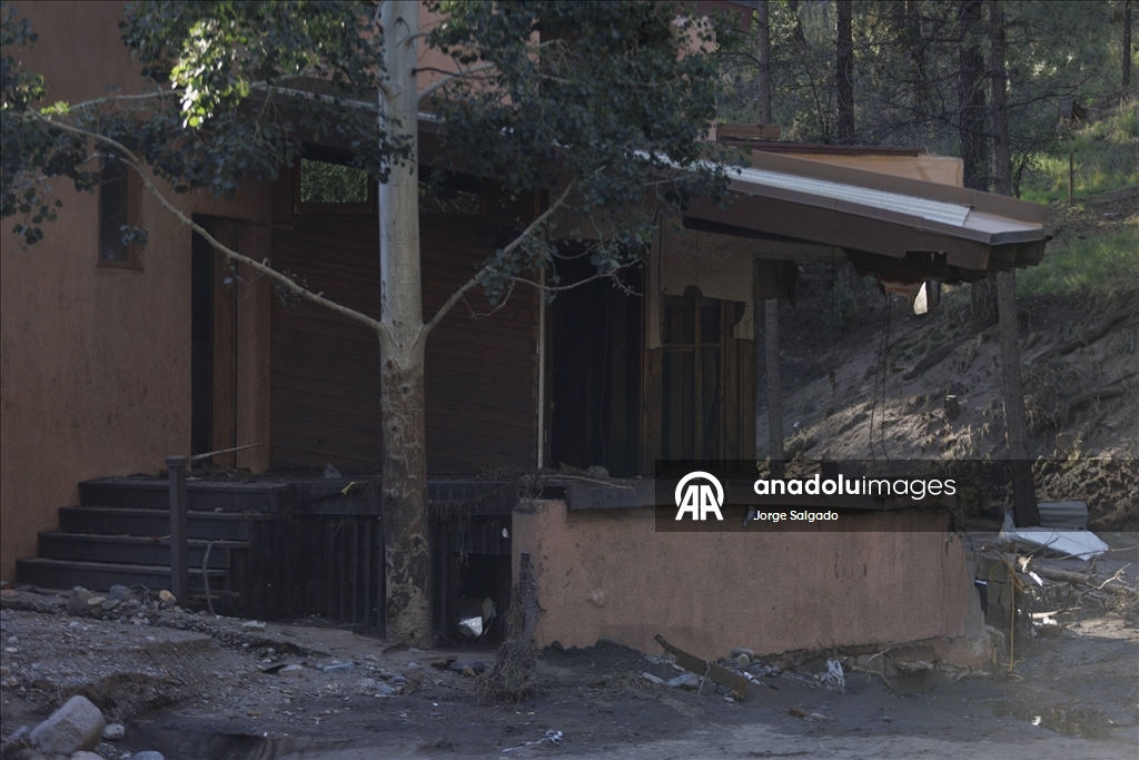 ABD'nin New Mexico eyaletinde muson yağmurları sonucu sel meydana geldi