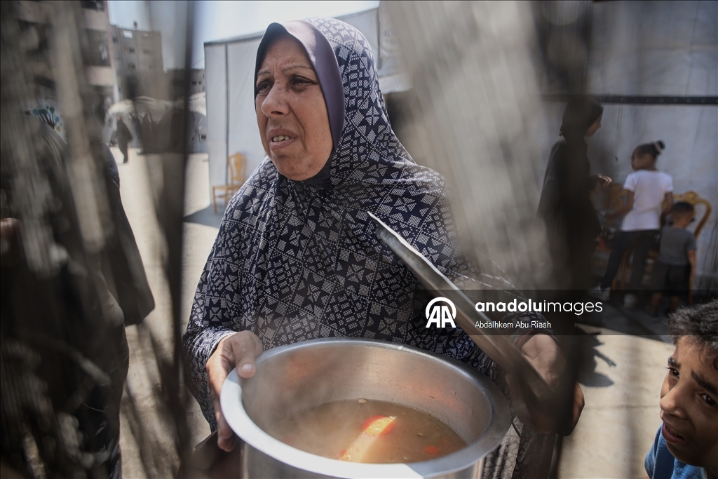 Food distributed to Palestinians in Gaza under Israeli attacks