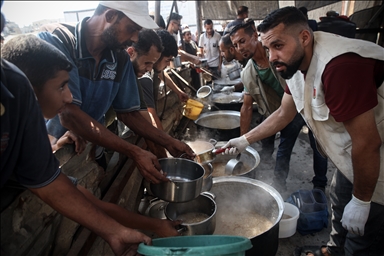 Food distributed to Palestinians in Gaza under Israeli attacks