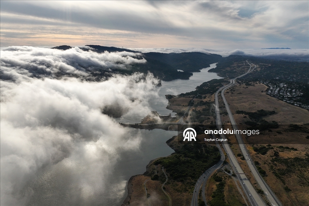 Kaliforniya'da yoğun sis etkileyici görüntüler oluşturdu