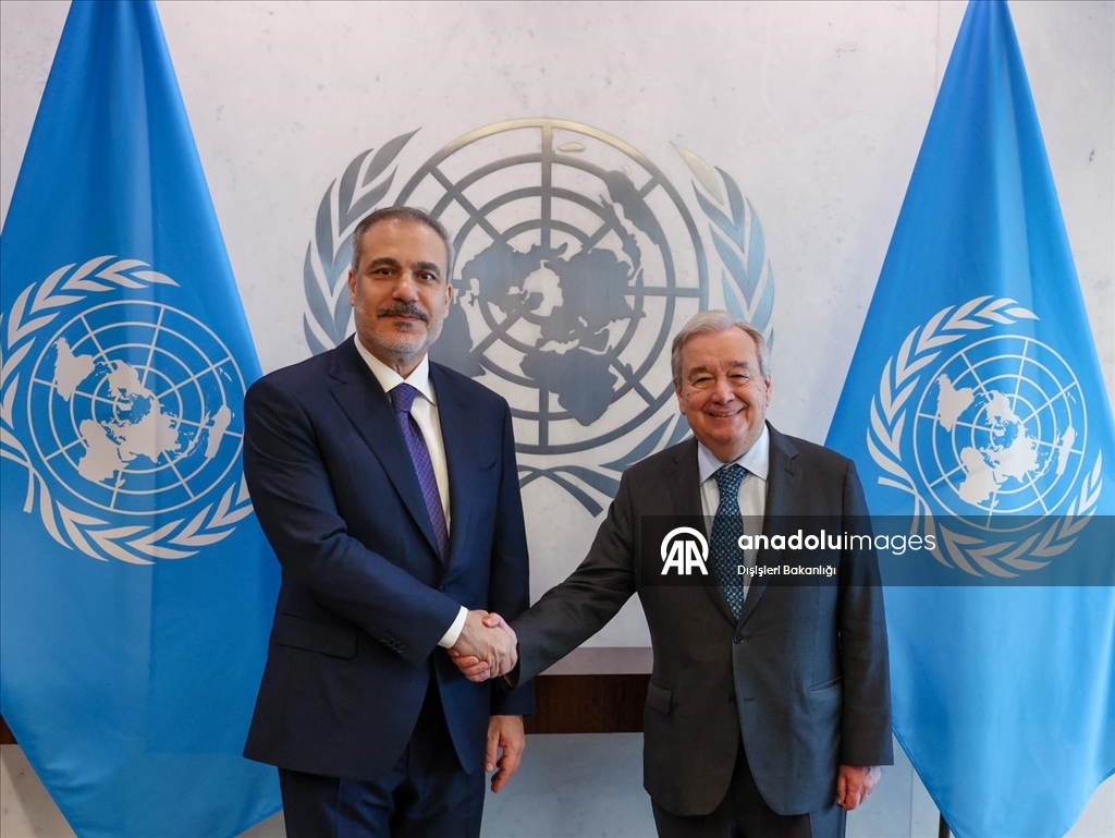 Dışişleri Bakanı Hakan Fidan - Birleşmiş Milletler Genel Sekreteri Antonio Guterres görüşmesi