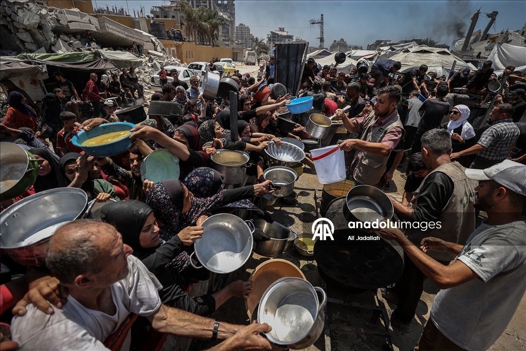 Food distributed to Palestinians battling hunger in Gaza