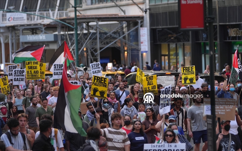 New York'ta “Gazze’de Açlığa Son Verin” mitingi