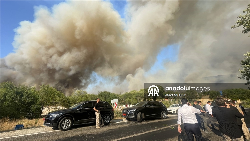 Karabük'te ormanlık alanda çıkan yangına müdahale ediliyor
